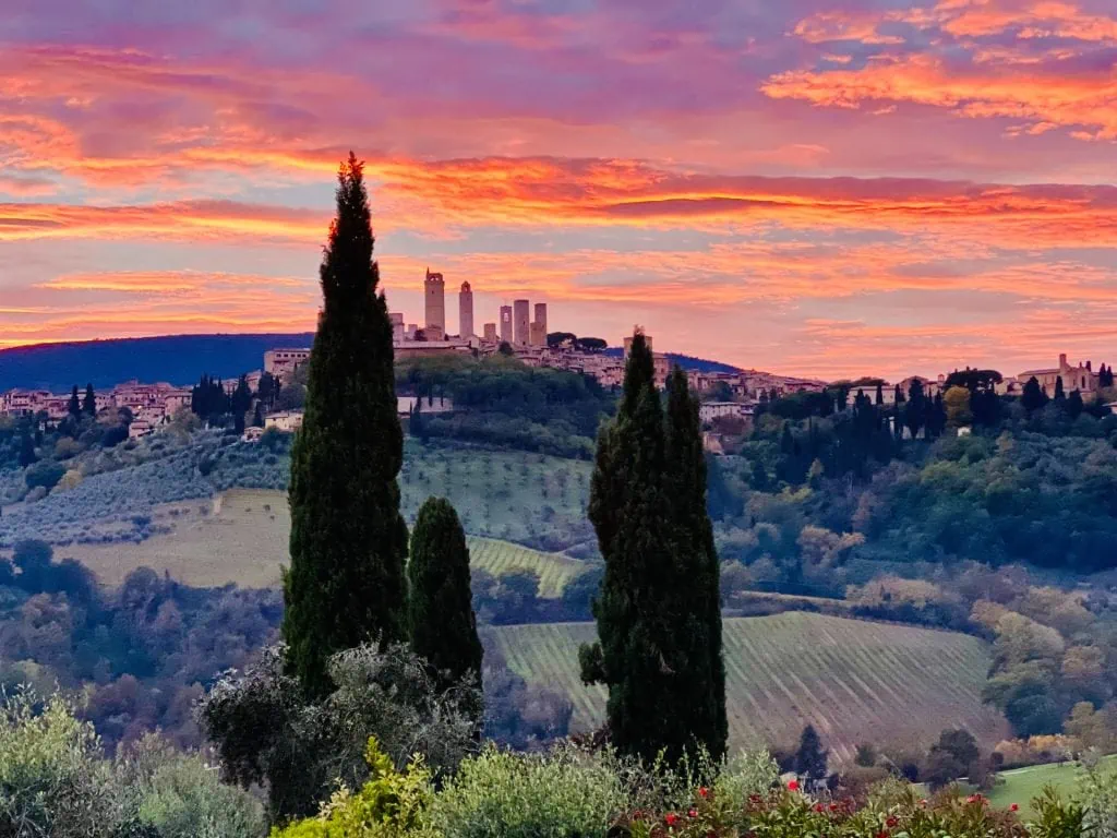 Sunset In San Gimignano Tuscany