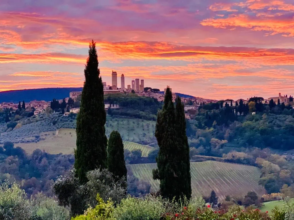 Sunset In San Gimignano Tuscany